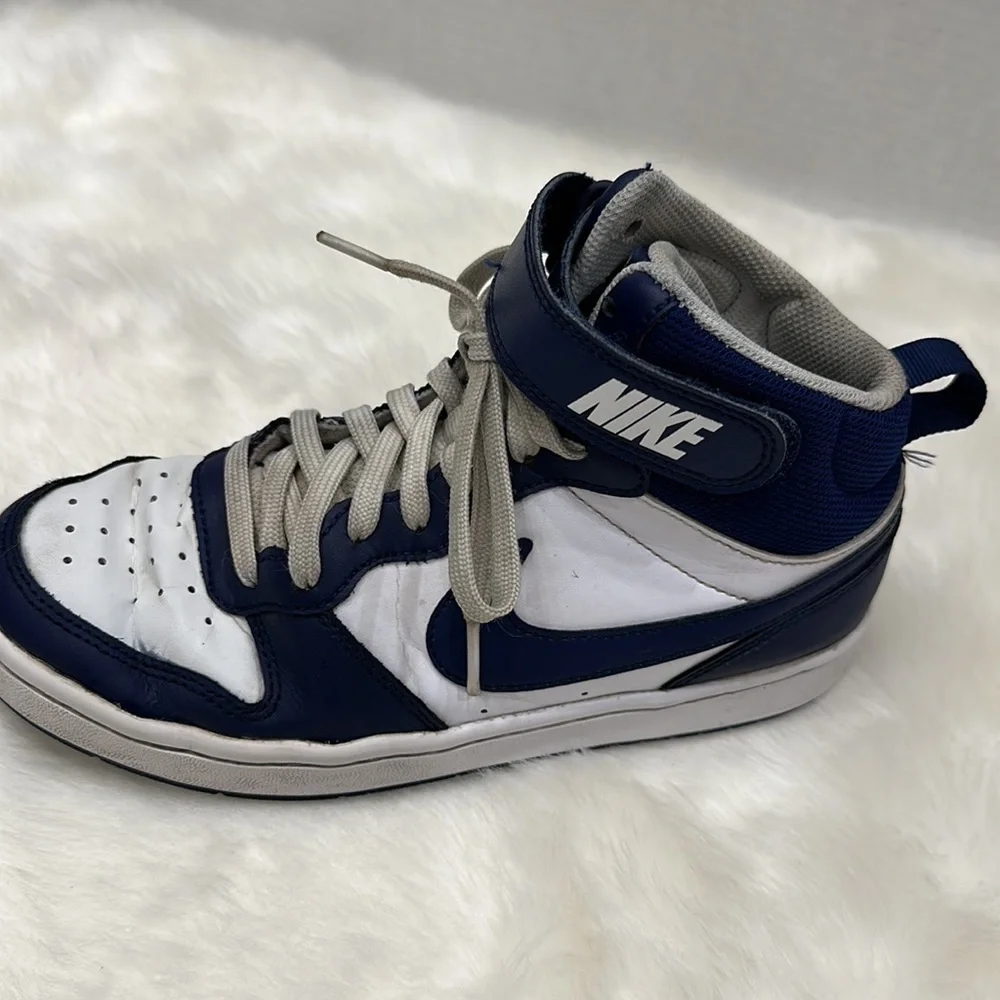 Nike Court Borough Mid 2 White Blue Youth Sneakers